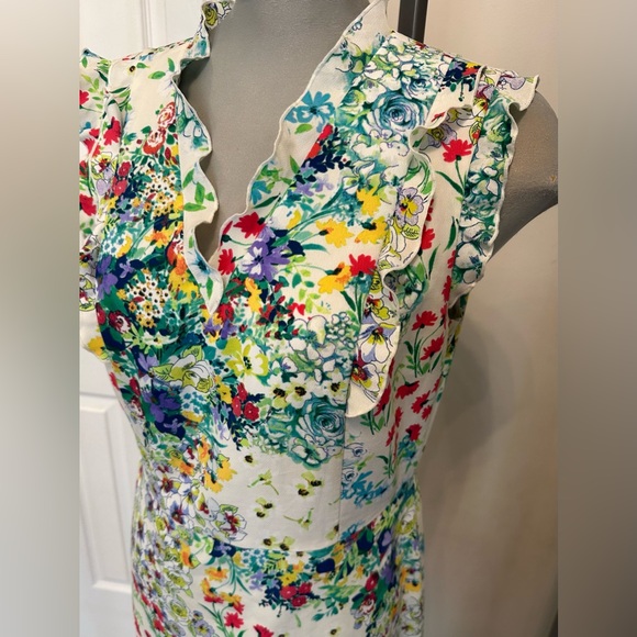 Karl Lagerfeld Floral Ruffled Midi Dress Size 12 - Picture 2 of 7